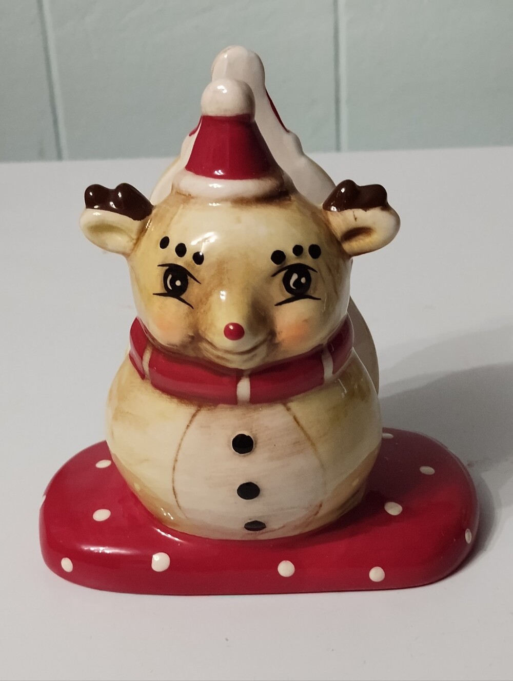New Johanna Parker Reindeer Ceramic Napkin Holder